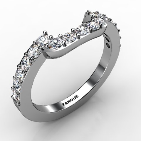 18k White Gold Wedding Band 0.646ct - 0300716-18kw