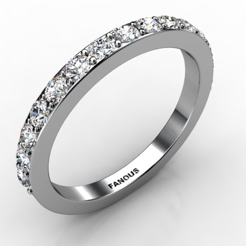 18k White Gold Wedding Band 0.585ct - 0300723-18kw