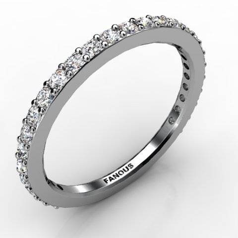 18k White Gold Wedding Band 0.52ct - 0300725-18kw