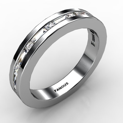 18k White Gold Wedding Band 0.537ct - 0300735-18kw