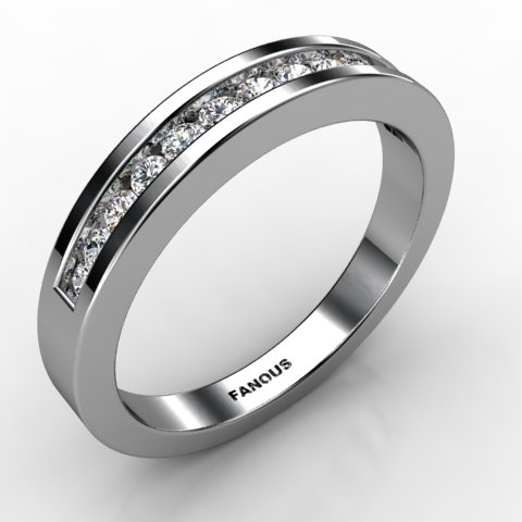 18k White Gold Wedding Band 0.311ct - 0300756-18kw