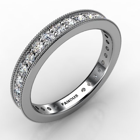 18k White Gold Wedding Band 0.736ct - 0300857-18kw