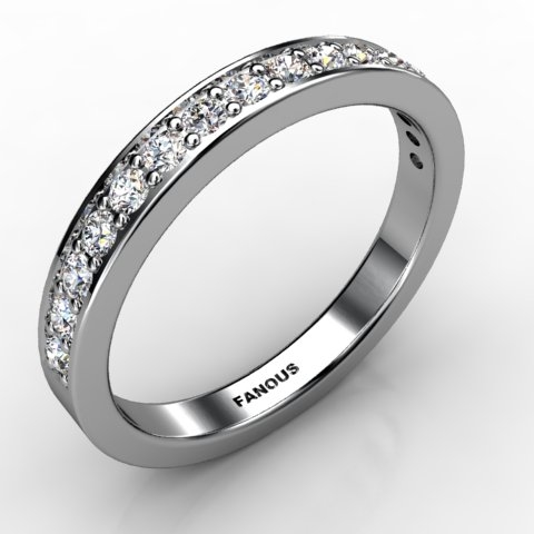 18k White Gold Wedding Band 0.368ct - 0300863-18kw