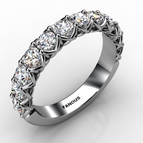 18k White Gold Wedding Band 0.972ct - 0300962-18kw