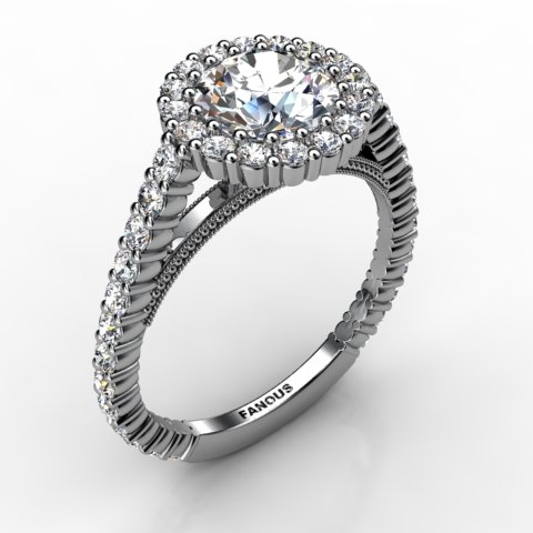 18k White Gold Engagement Ring 0.87ct - 0200987-18kw